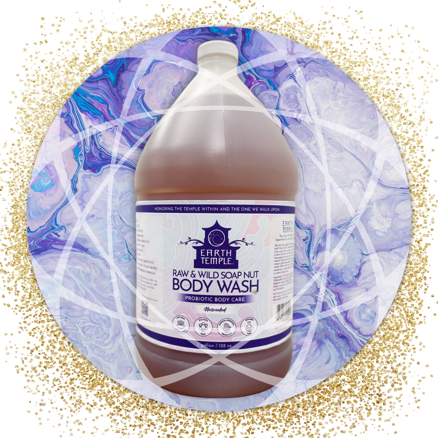 Earth Temple’s Raw and Wild Soap Nut Body Wash (Original Unscented) Gallon