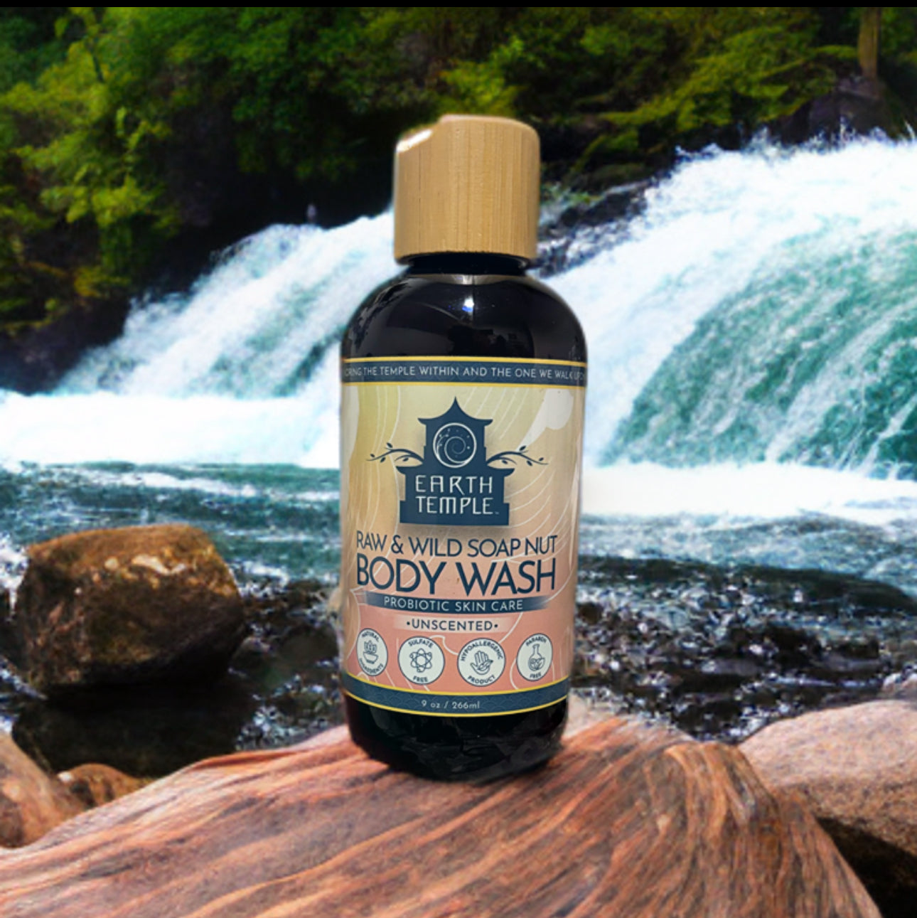 Earth Temple’s Raw and Wild Soap Nut Body Wash (Original Unscented) 9oz